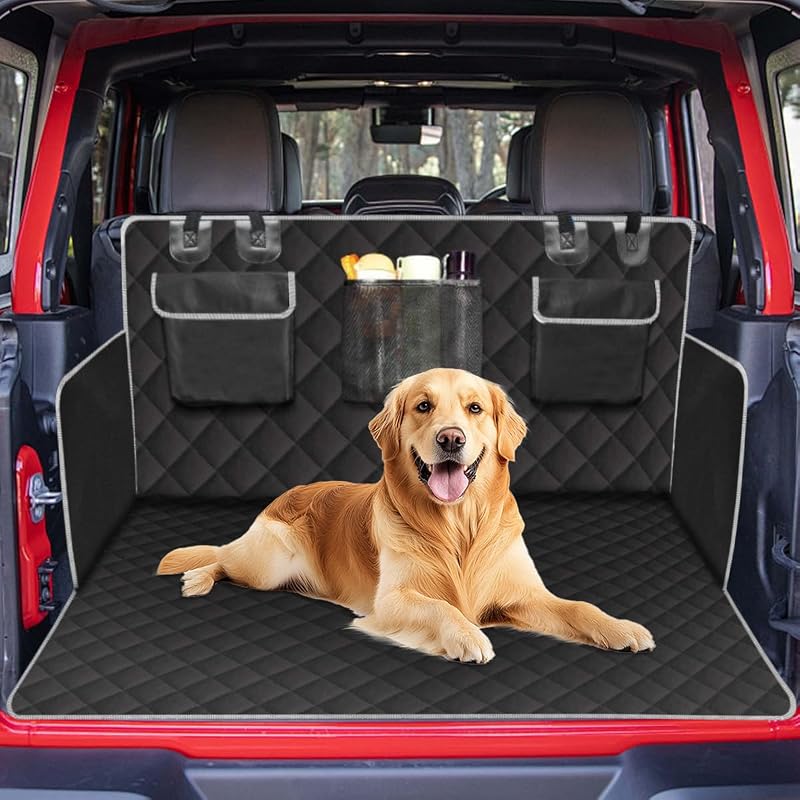 Forro para Porta-Malas para Cães Tuxihapp com Proteção para Para-Choque, Antiderrapante e Impermeável, Preto