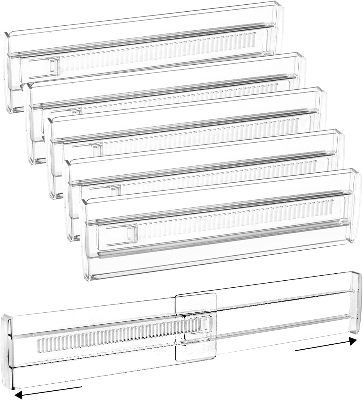 ONTHIS Drawer Dividers, 6Pcs Adjustable Drawer Organiser Dividers