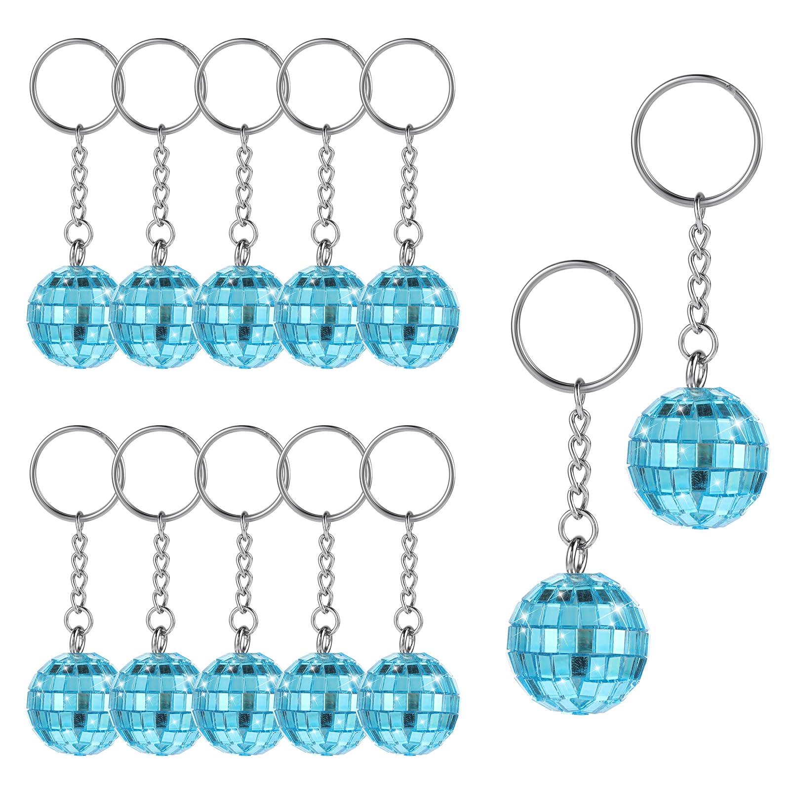 Disco Ball Party Favors - 12 Piece Set, 70s Disco Theme, Silver Mirror Balls, Perfect for Halloween & Christmas Parties