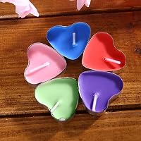 Amycute Színes Szív Alakú Teamécsesek 60 db, 2 Óra Égési Idő, Illatmentes Gyertyák Valentin-napra, Esküvőre, Dekorációhoz 4