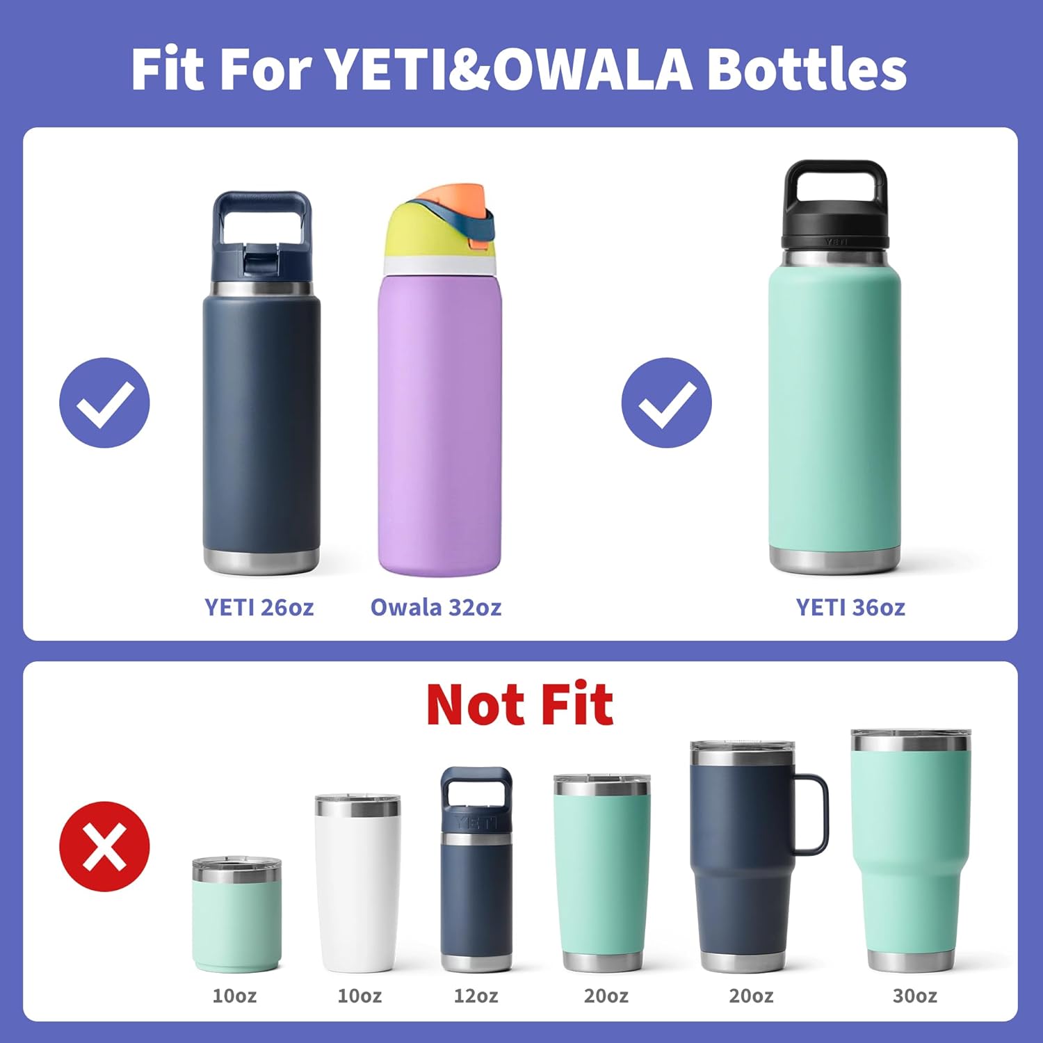 Silicone Water Bottle Boot for 36OZ YETI Rambler Water Bottle, Anti-Slip Silicone Sleeve Bottom Protector Accessories for YETI Rambler 36 oz, BPA Free (Clear) - Image 3