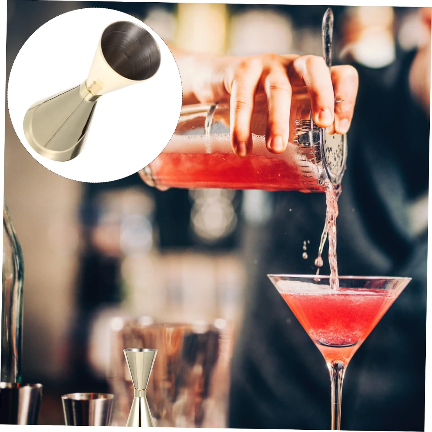 Cocktail Measuring Jigger Bartender Measuring Jigger Stainless Steel Wine Cup