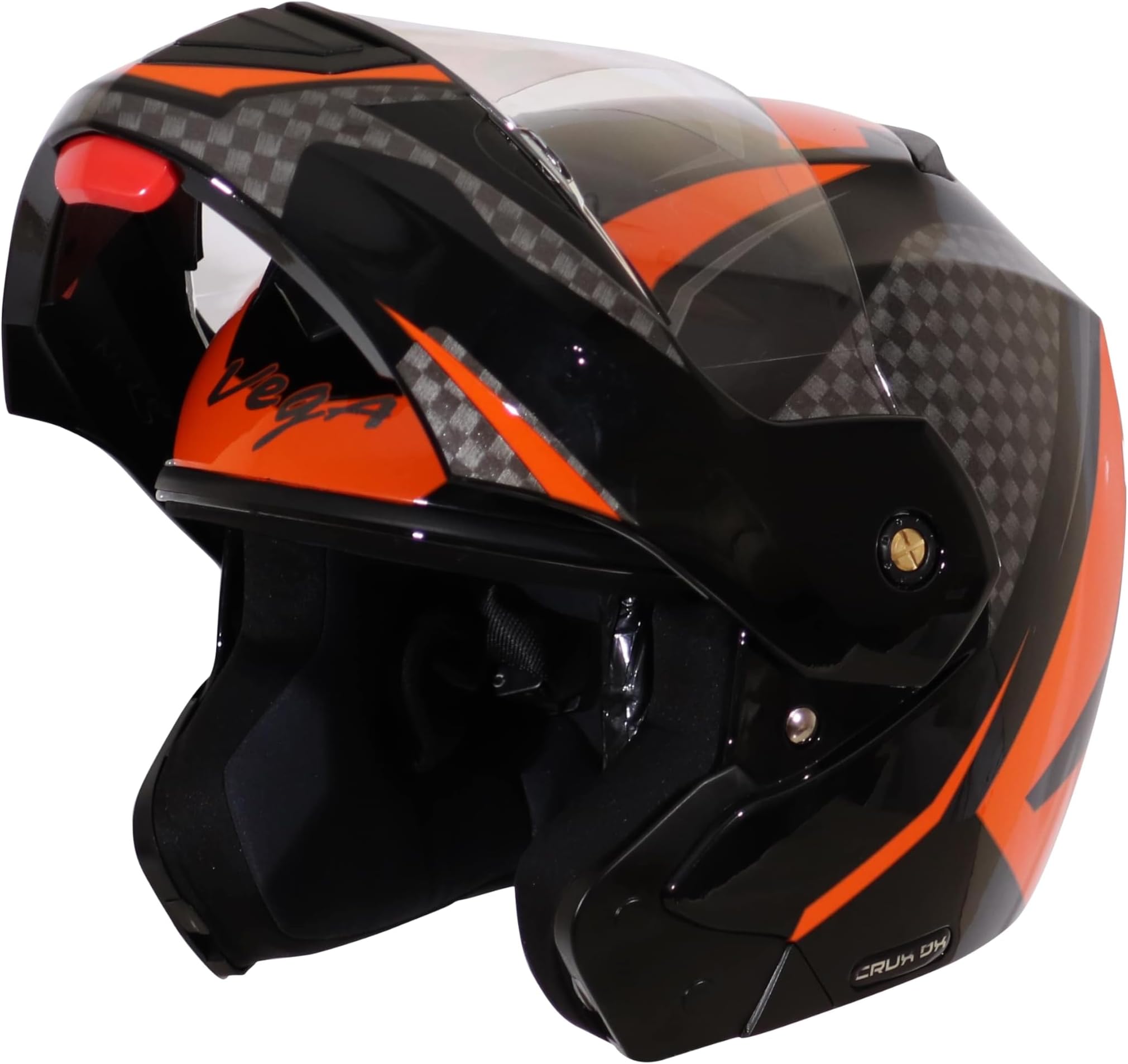 Vega Crux Dx Checks Black Orange Helmet-L
