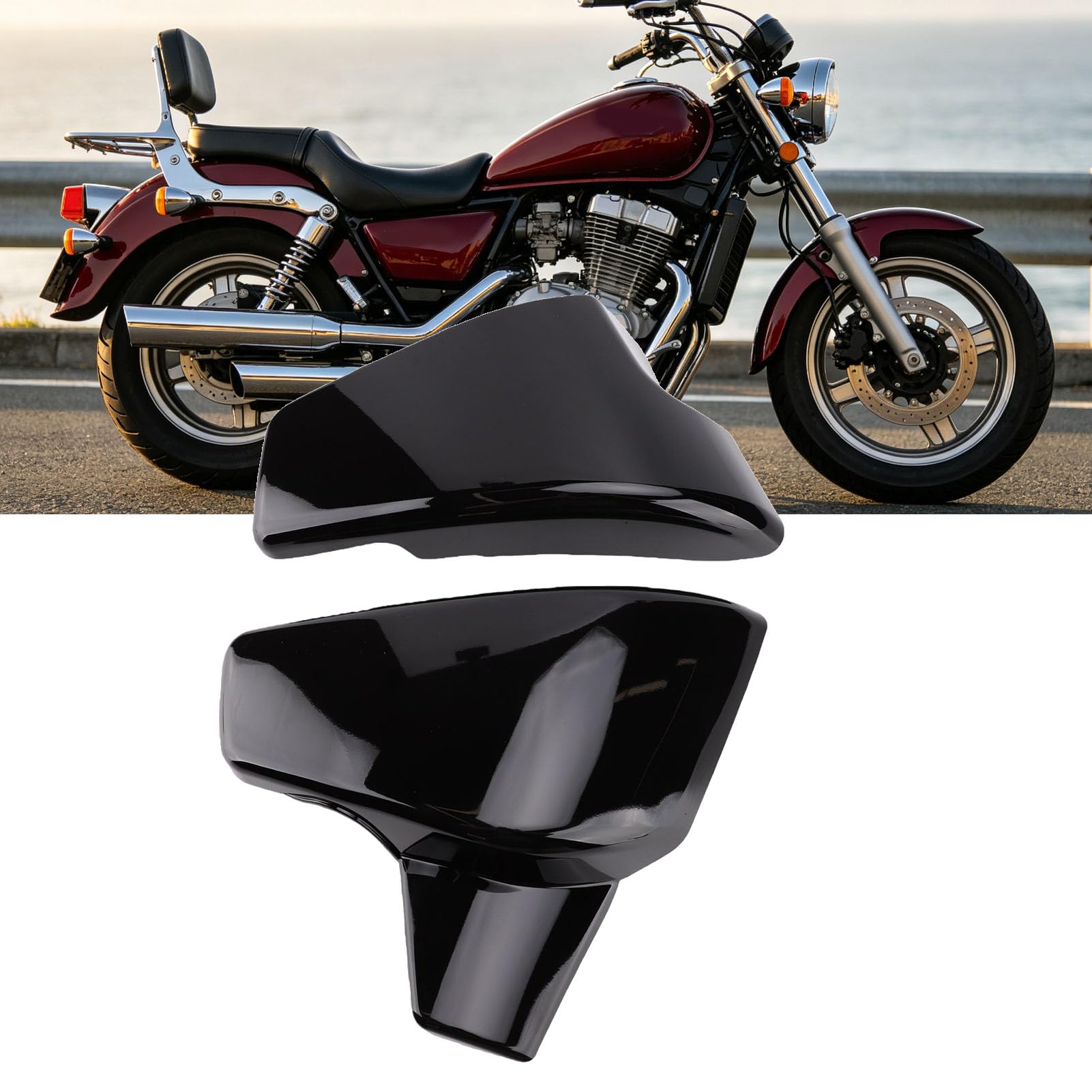 Osłona Boczna Akumulatora Motocykla do Shadow VT600 VLX 600 STEED400 | Bezpośredni Panel Zastępczy Baterii, Wysokowytrzymałe Tworzywo ABS, Wykończenie Odporne na Uderzenia, Osłona Przed