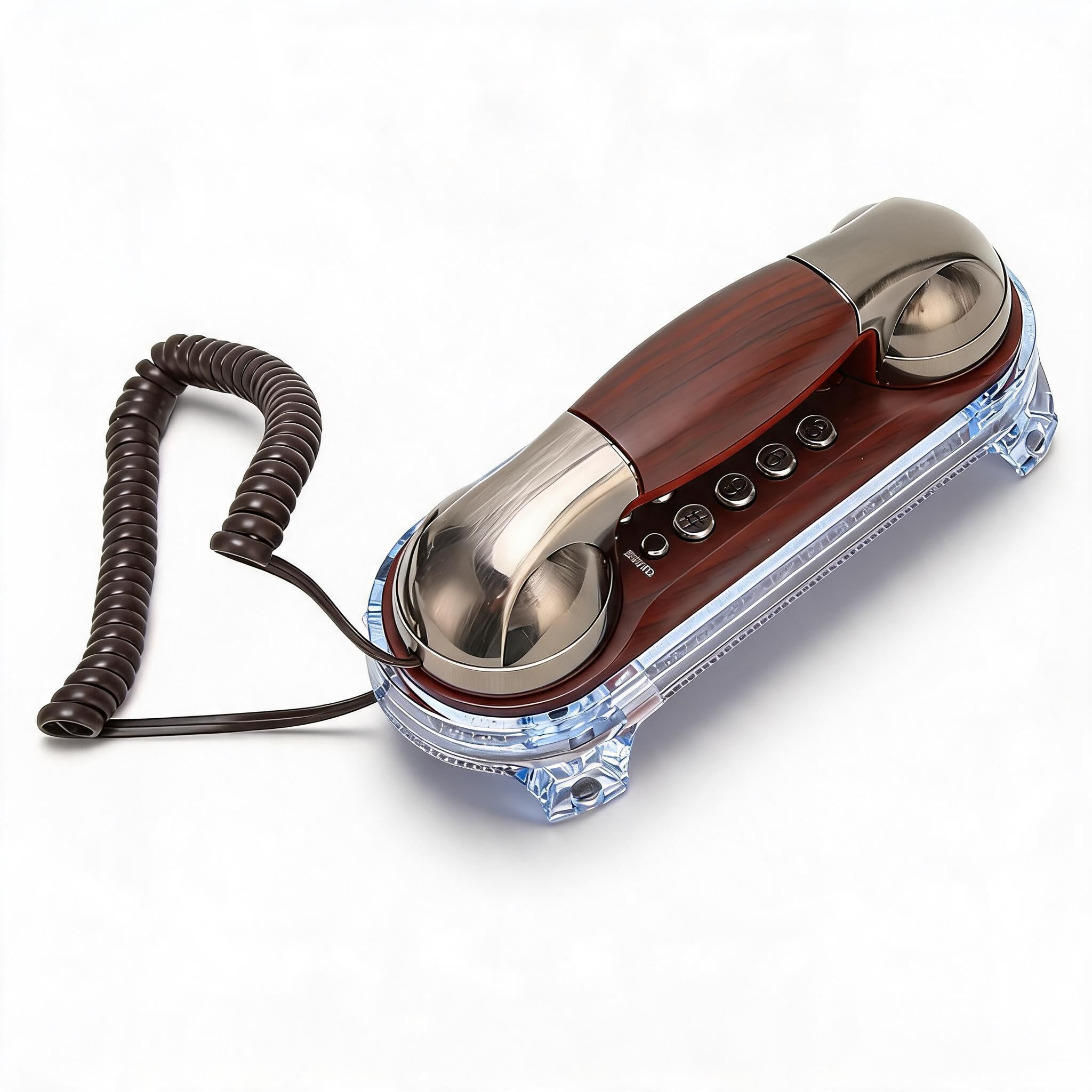 Retro Wall Landline Telephone, Old Fashion Classic Vintage Telephone for Desk Wall Mount, Big Button Wall Corded Phone with Incoming Telegram Flash for Home Office (Cobalt N ickel)-image-10