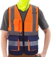 Vista 9 de Chalecos de seguridad reflectantes verdes A-SAFETY, talla 3XL
