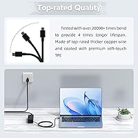 Vista 4 de Cargador USB C Chromebook de 45 W compatible con HP Chromebook, Lenovo Chromebook ThinkPad/Yoga, Asus, Acer, Dell Latitude, Samsung Laptop