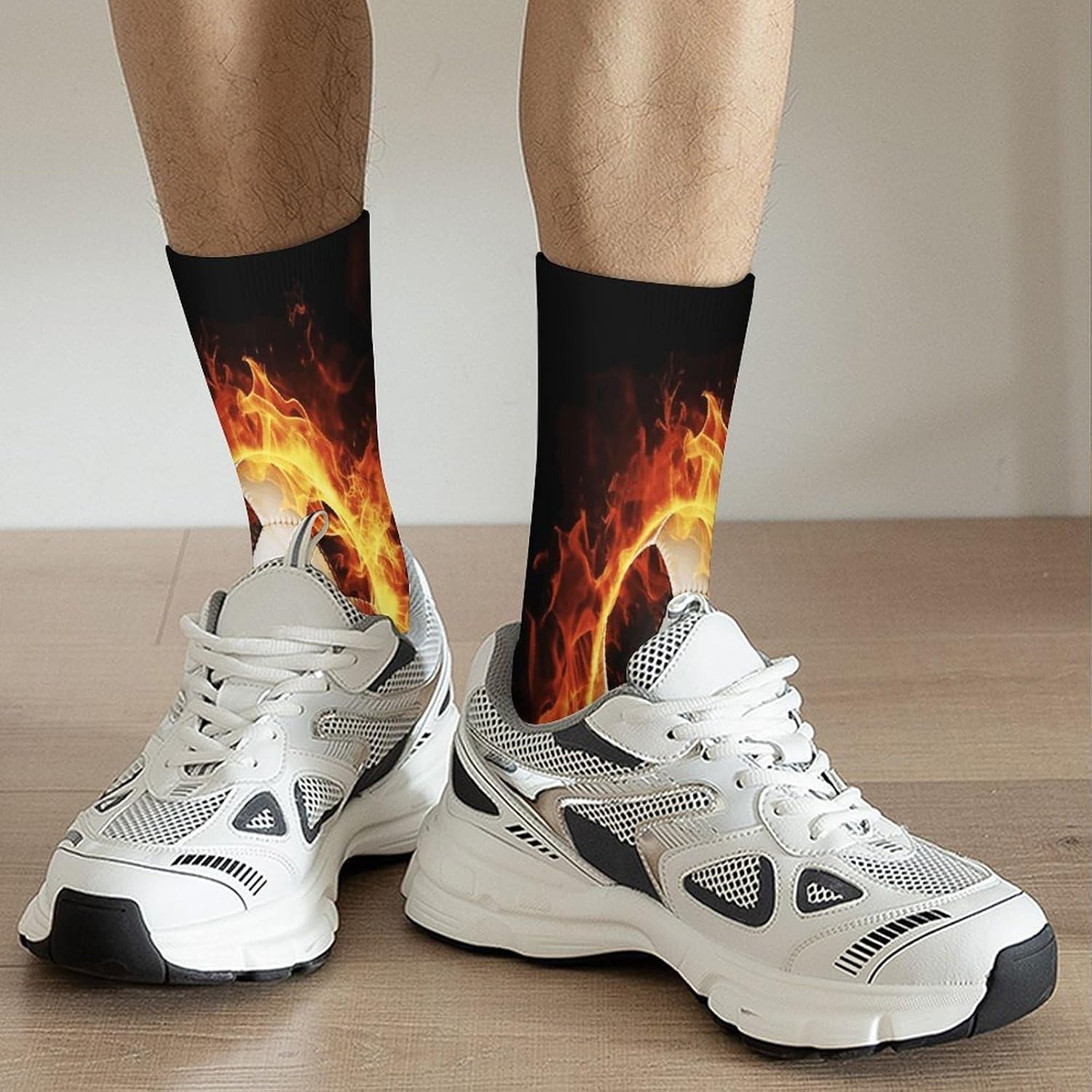 Burning Football Compression Socks High Stocking