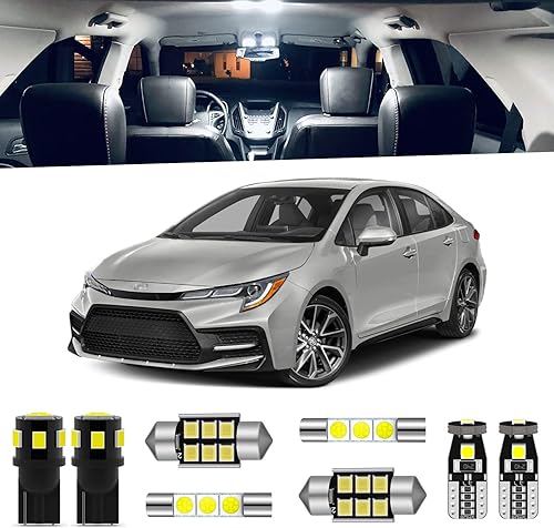 Miniatura 1 de Kit de 6 luces LED Corolla para interior Toyota Corolla 2003-2021 blanco 6000K paquete de iluminación LED interior + luces de matrícula, herramienta