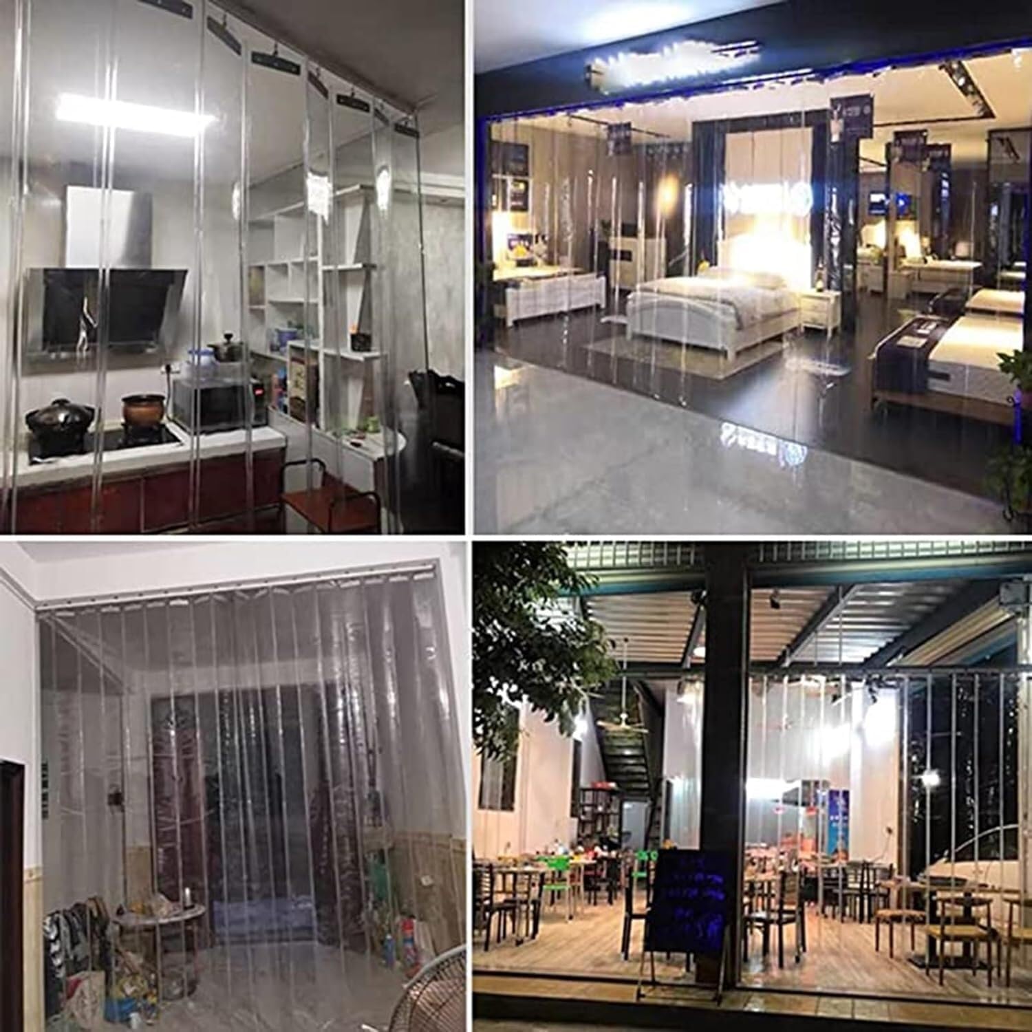 Plastic Door Curtains, Plastic Door Curtains, Commercial Warehouse Garage Refrigerator Door Curtains (Color : 1.6mm, Size : 3mX2m)