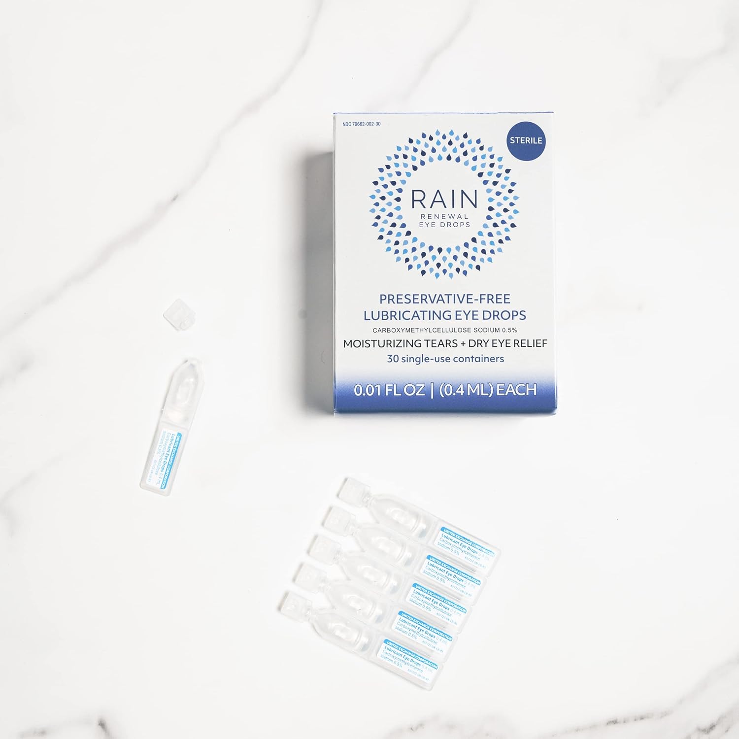 Rain Preservative Free Lubricating Eye Drops - Artificial Tears for Moderate to Severe Dry Eyes - Contact Lens Friendly Moisturizing Drops - Long Lasting Relief from Eye Discomfort - Pack of 2