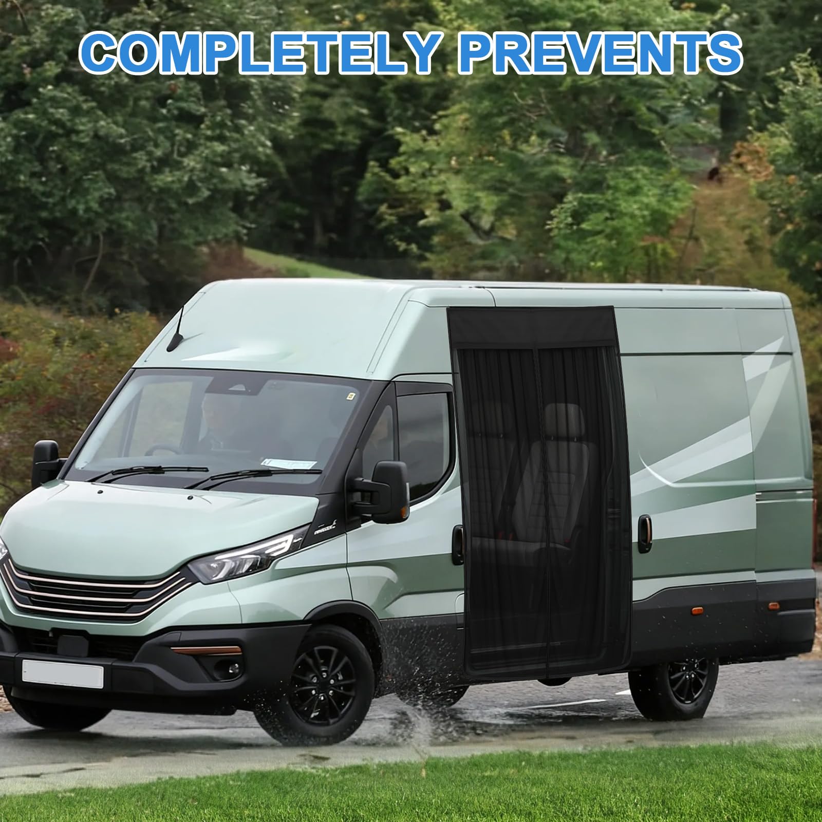 Mosquitera de Coche Reemplazo para Iveco Daily 2014-2026, Mosquitera para Puerta Lateral de Coche, Mosquitera Magnética de Una Sola Capa para Acampar