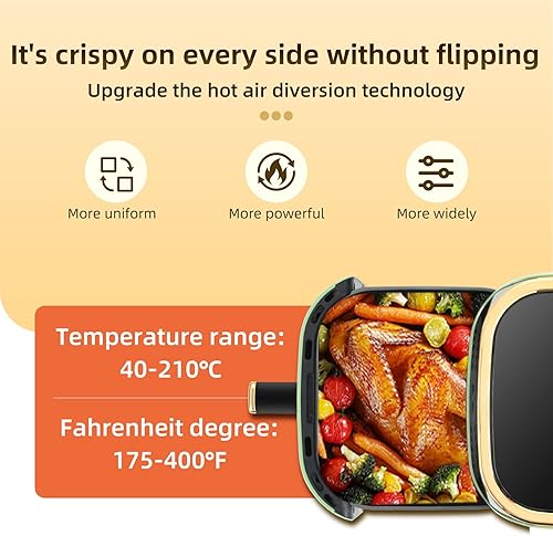 Miniatura 3 de Freidora de Aire Panana, Freidora de Aire de Gran Capacidad 8QT, Freidora de Aire Sin Aceite Cocina Saludable Airfryer con 8 Ajustes
