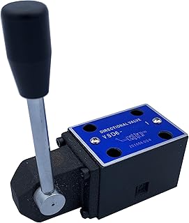 Hydraulic Directional Control Valve D03 (NG6) Cetop 3 Manual Lever Operated 21 GPM 4560 psi (S-Spring Return, T-3 Position A&B to Tank and P blocked in center)