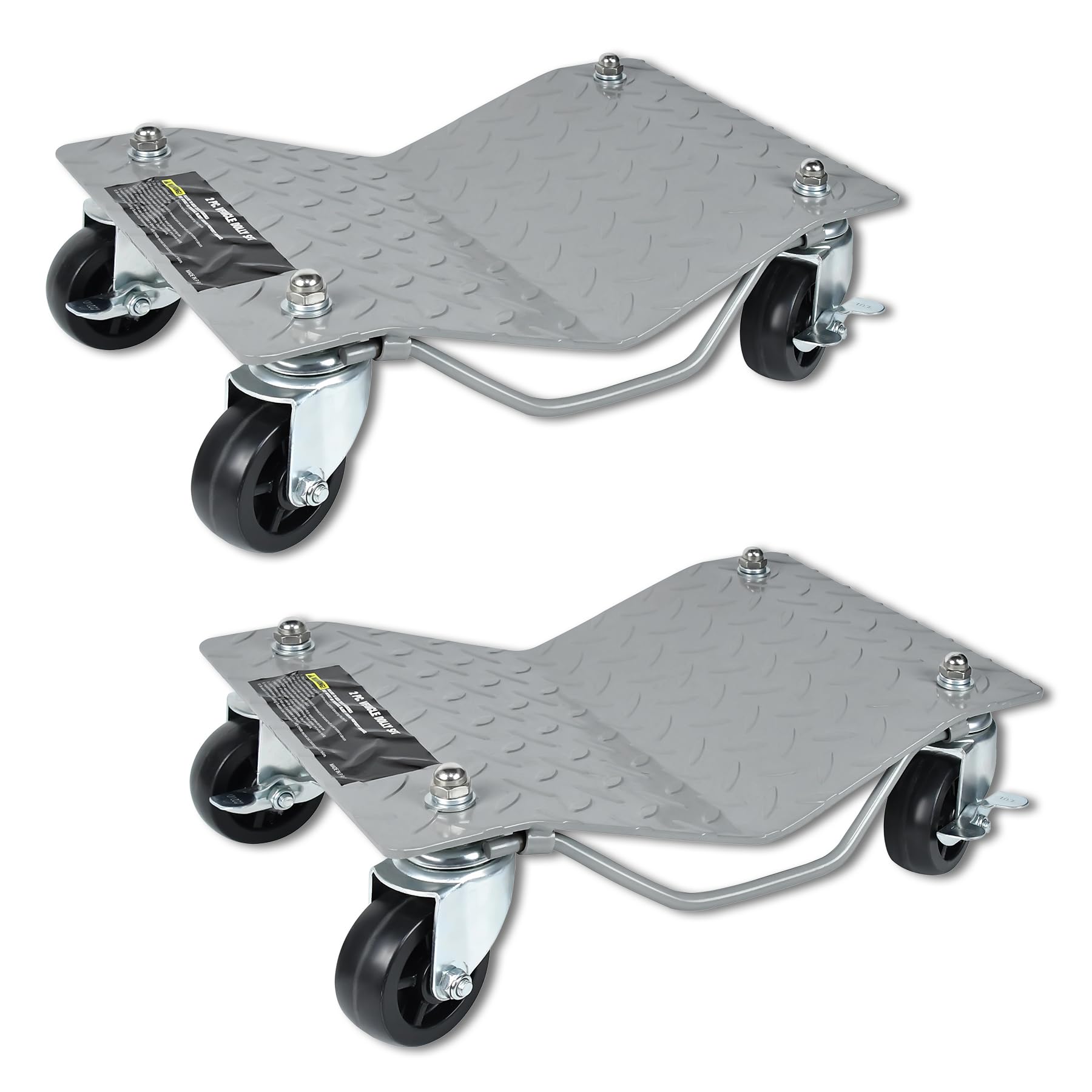 Froadp Gato hidráulico de acero con recubrimiento de polvo pesado para coche, camión, remolque, 500 kg por plataforma, 2 unidades, color plateado