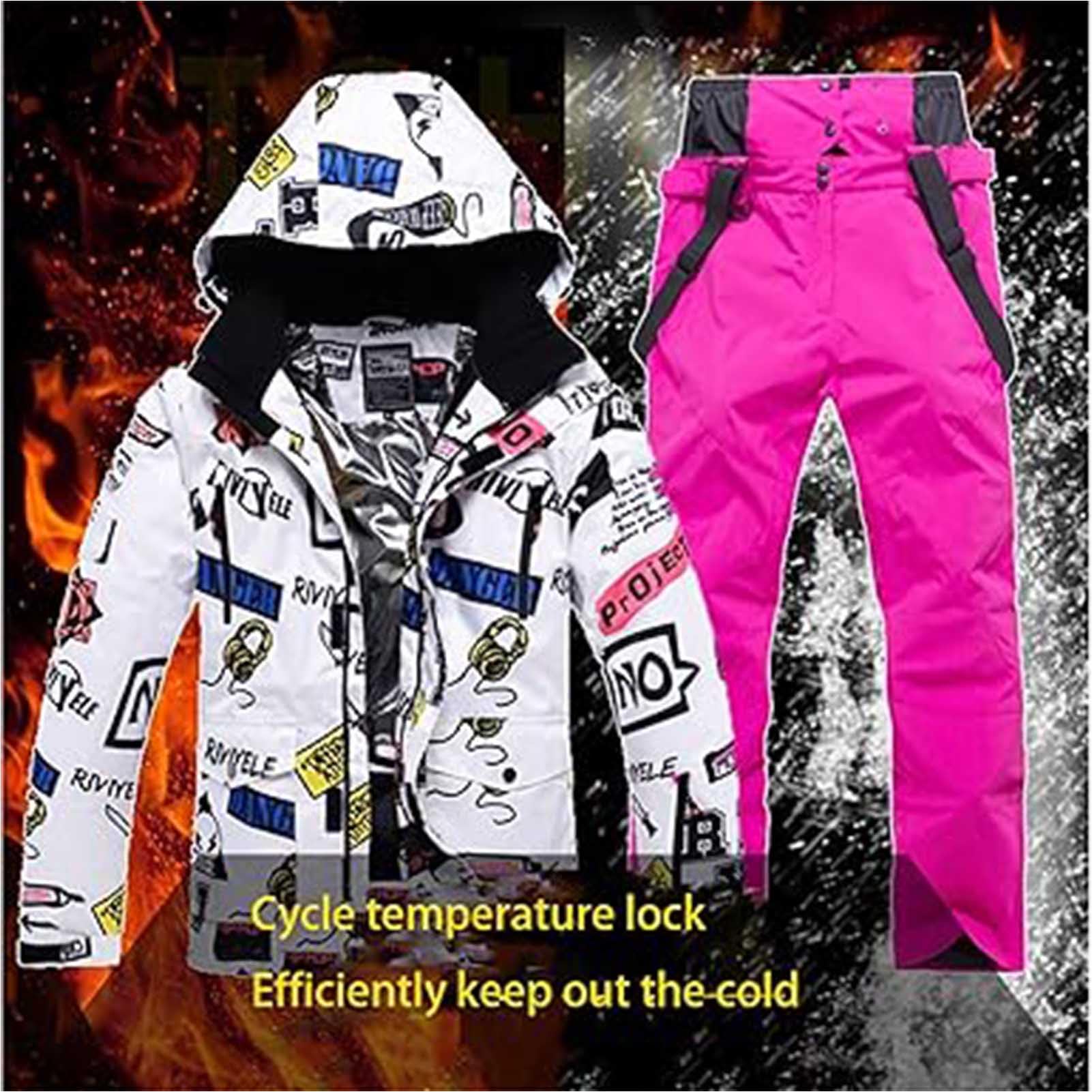 Genérico Conjunto De Chaqueta Pantalones De Esquí para Hombre Traje De Snowboard Impermeable Chaqueta De Nieve para Invierno Resistente Al Viento Traje De Nieve De Montaña