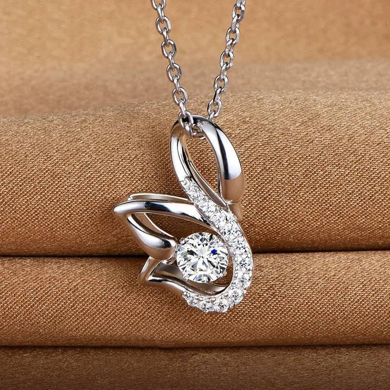 Sterling Silver Swan Pendant Necklace with Sparkling Cubic Zirconia – Elegant Bird-Inspired Statement Jewelry - Image 4
