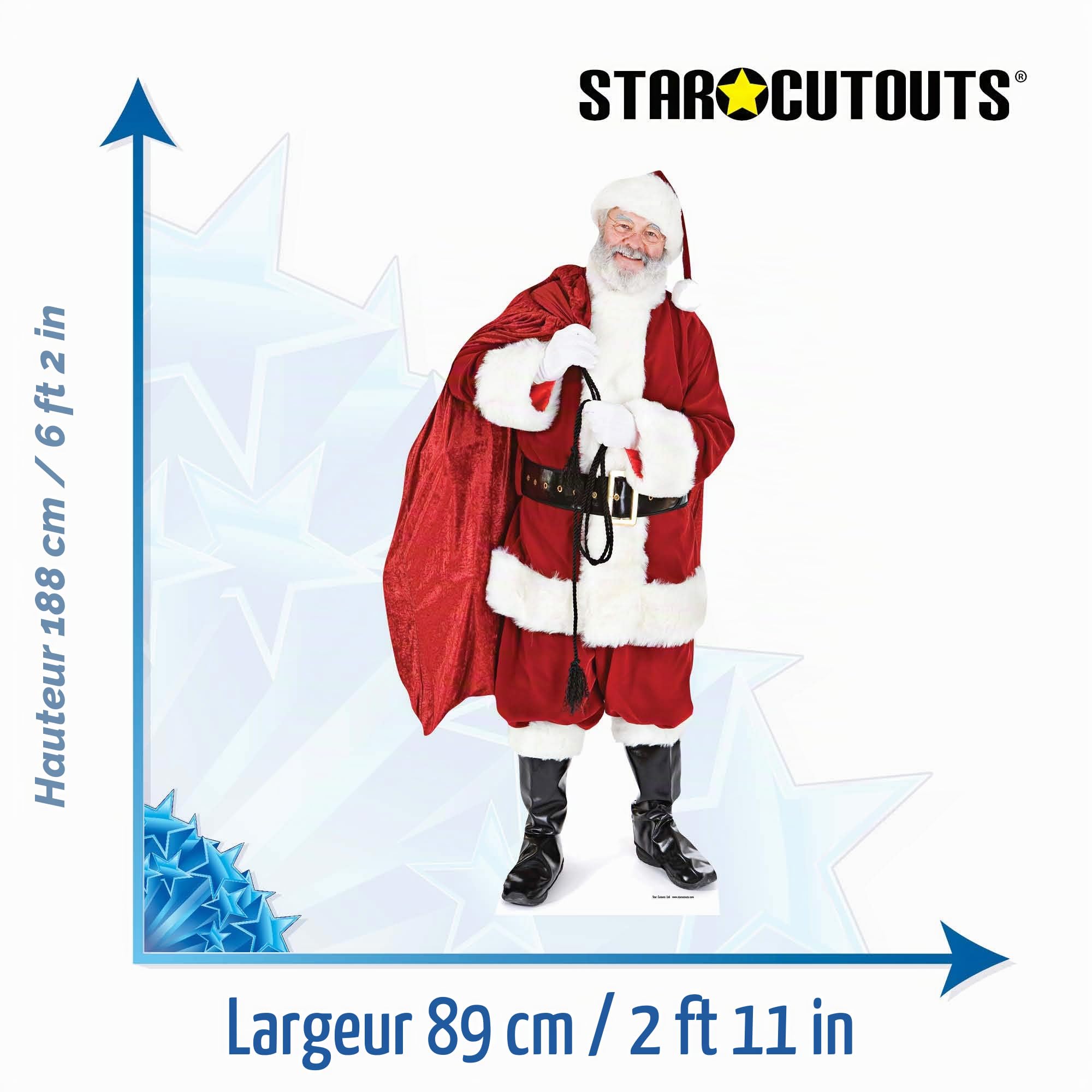 Star Cutouts - Stsc14 - Figurine Géante - Père Noel avec Sac De Jouets - 180 Cm