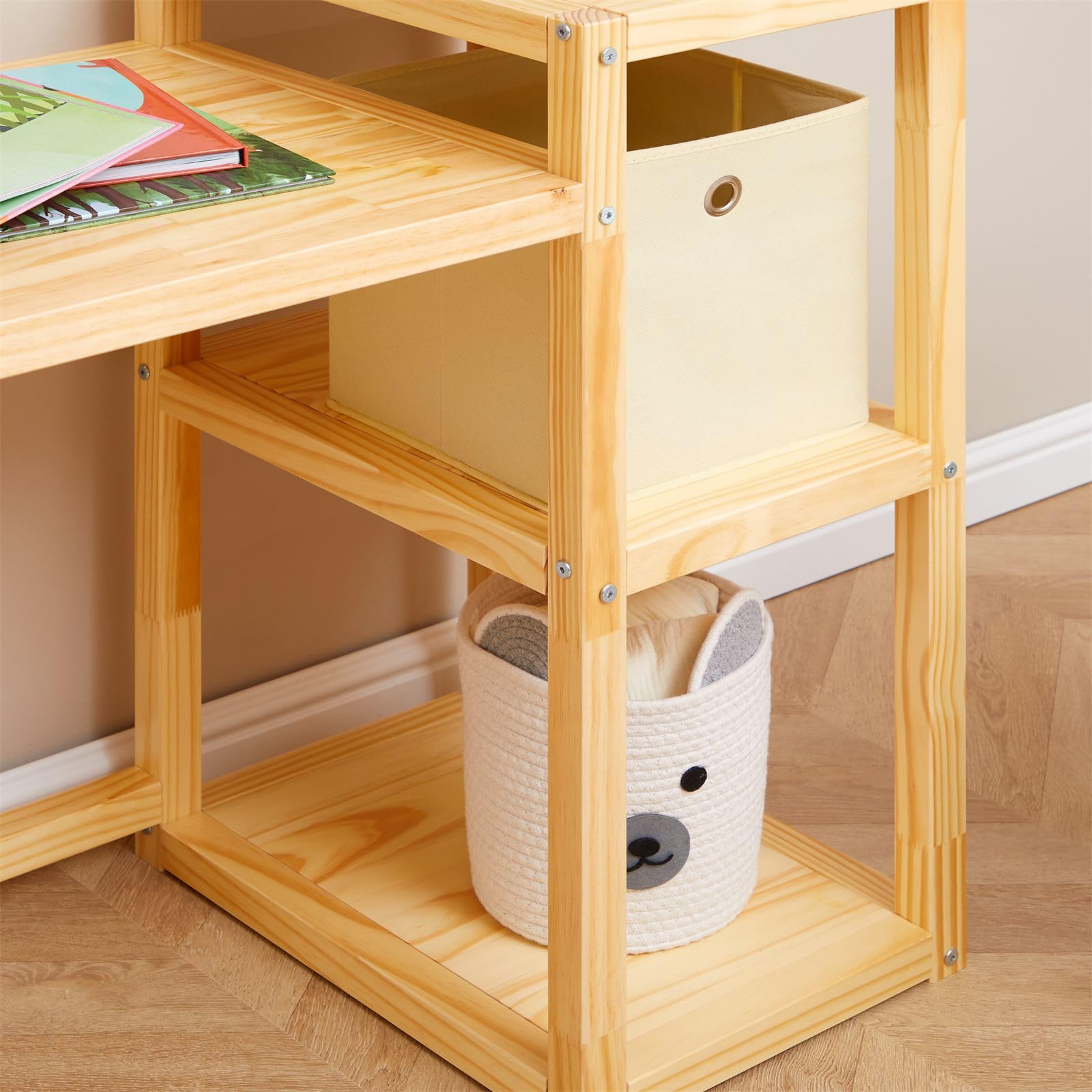 IDIMEX Bureau Enfant NIVIA en Forme de Maison en pin Massif, Bureau Chambre Enfant Bois, en pin Massif Coloris Naturel