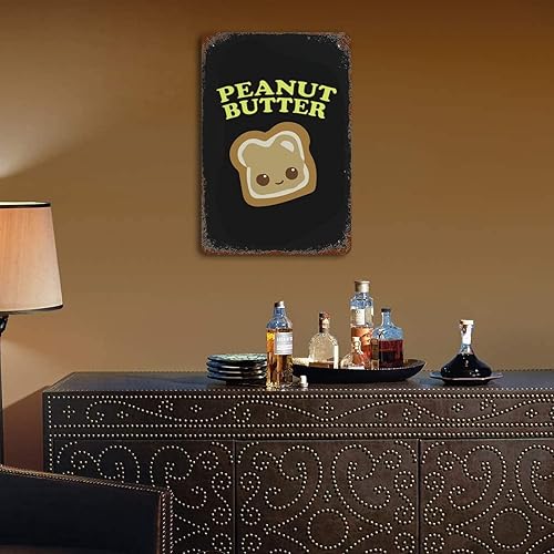 Miniatura 6 de Plato colgante de hierro vintage con cara de mantequilla de maní, arte de pared vertical, letreros para colgar fotos para oficina, granja, bar, 11.8