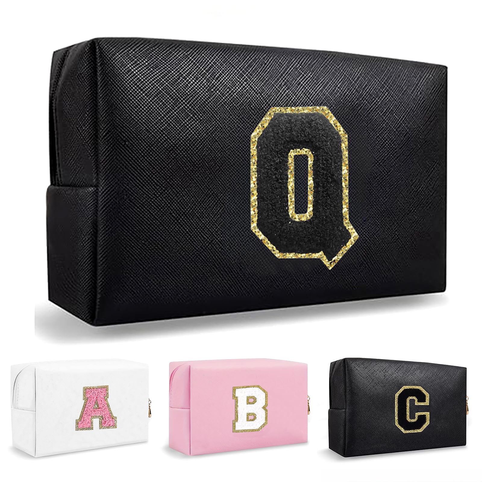 Bolsa de Maquillaje, Bolsa de Cosméticos Impermeable de Viaje, PU Cuero, Neceser de Baño, Bolsa De Aseo Y Almacenamiento para Mujer,Cosas Preppy para niñas Adolescentes (Letra A-Z) — view 212
