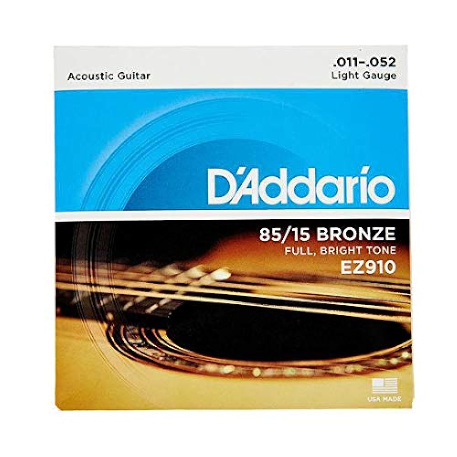 EZ910 Bronze Light (.011-.052), 85/15 Acoustic Guitar Strings