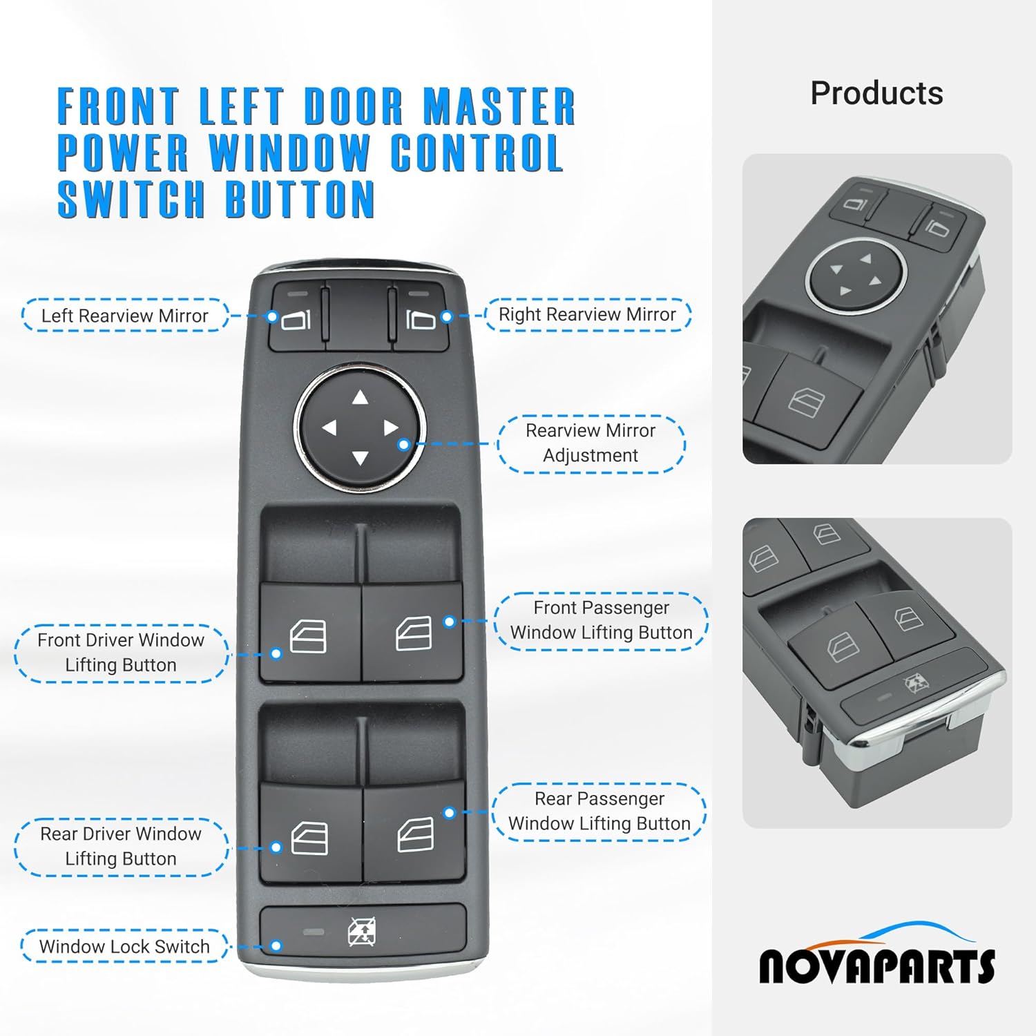 master power window switch front driver side for 2006-2017 mercedes benz w204 w212 c250 c300 c350 e350 e550 glk250 glk350 2049055302 20490553029107