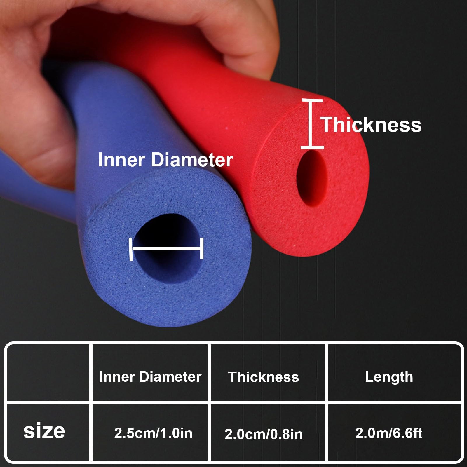 Paquete de 3 Aislante Tubo Aire Acondicionado, Tubo Espuma Aislante para Piscinas Interiores y Exteriores, Manijas, Grifos, Aspersores y Calentadores(Blue,4.3*2.0cm/1.7in*0.8in)