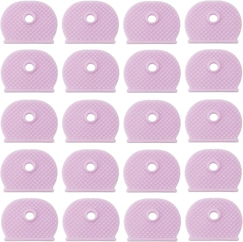 20 etiquetas para llaves de 1 x 0.79 x 0.16 pulgadas, protectores para llaves estándar de casa plana (morado)