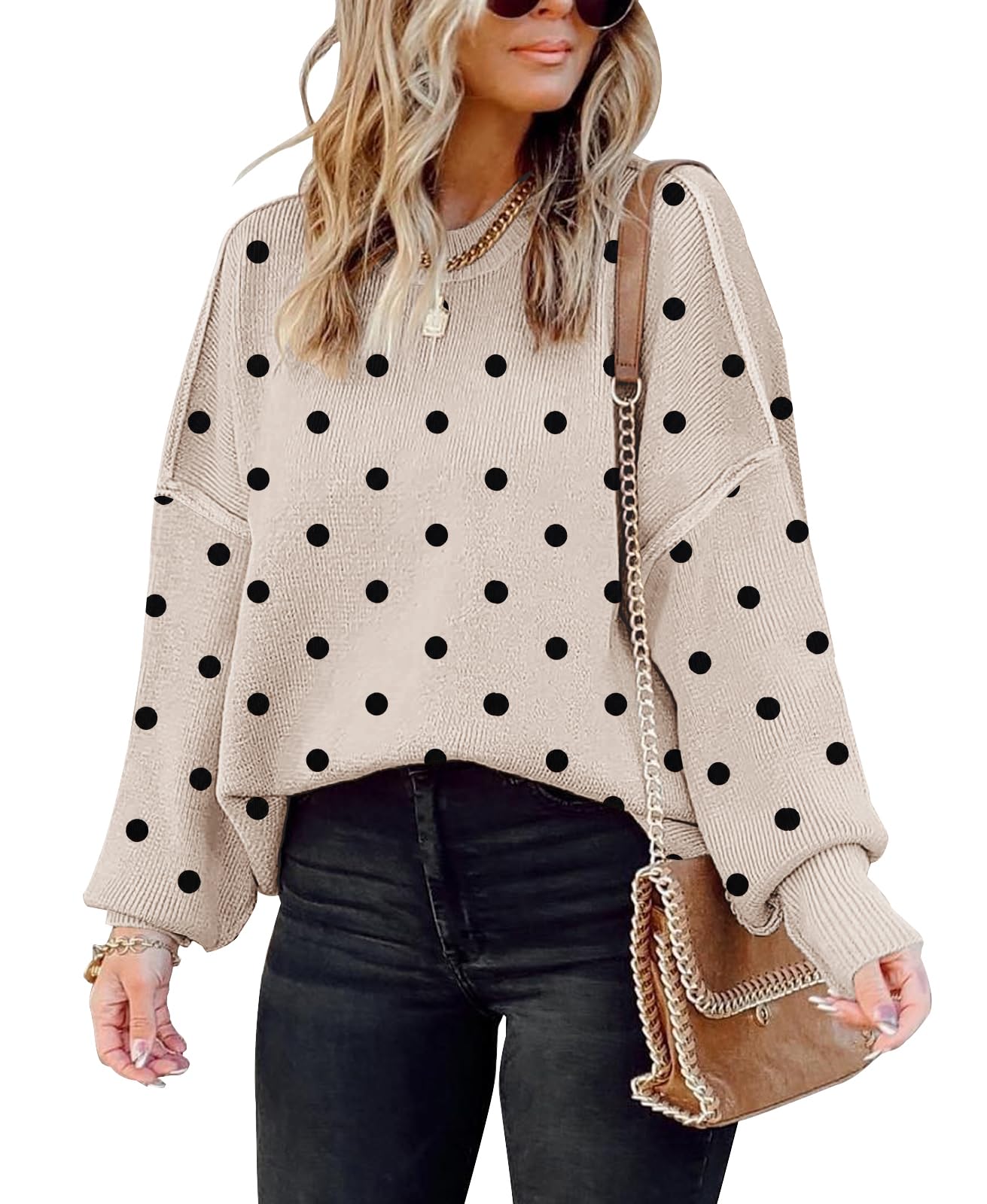 Womens Oversized Sweaters Fall 2026 Fashion Clothes Colorblock Knit Tops