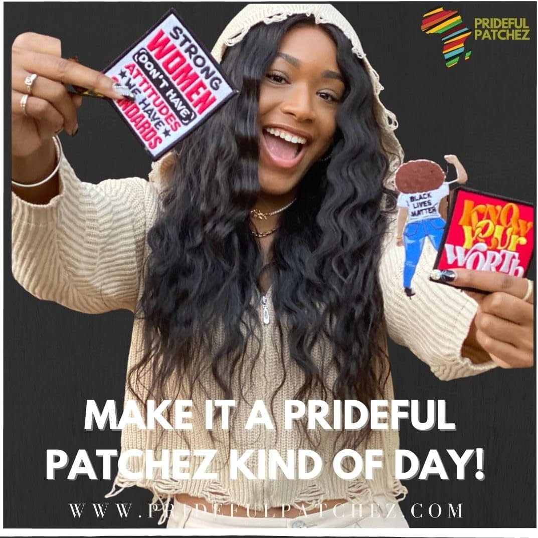 Prideful Patchez - Iron on Patch for Jackets, Hats, T Shirts, Pants, African-American Patches DIY Sew Embroidery Applique (Sis 9")