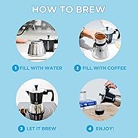 Vista 2 de GROSCHE Milano Induction Stovetop Espresso Maker Moka Pot for Greca, Induction, Electric & Gas Stoves, Dishwasher Safe Stovetop Espresso Maker 3