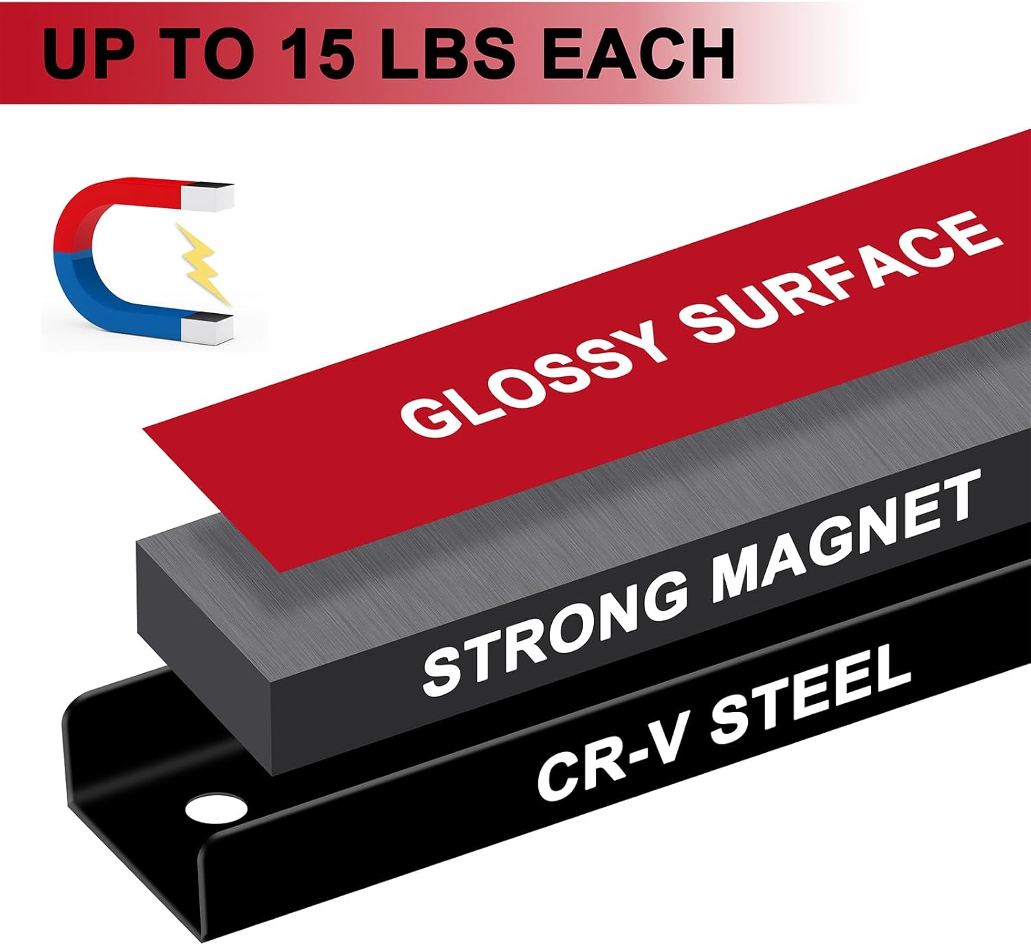 Mayouko 12" Magnetic Tool Holder Strip, 6 Packs, Metal Magnet Tool Organizer Bars for Garage, Workshop, Magnetic Strip for Tools