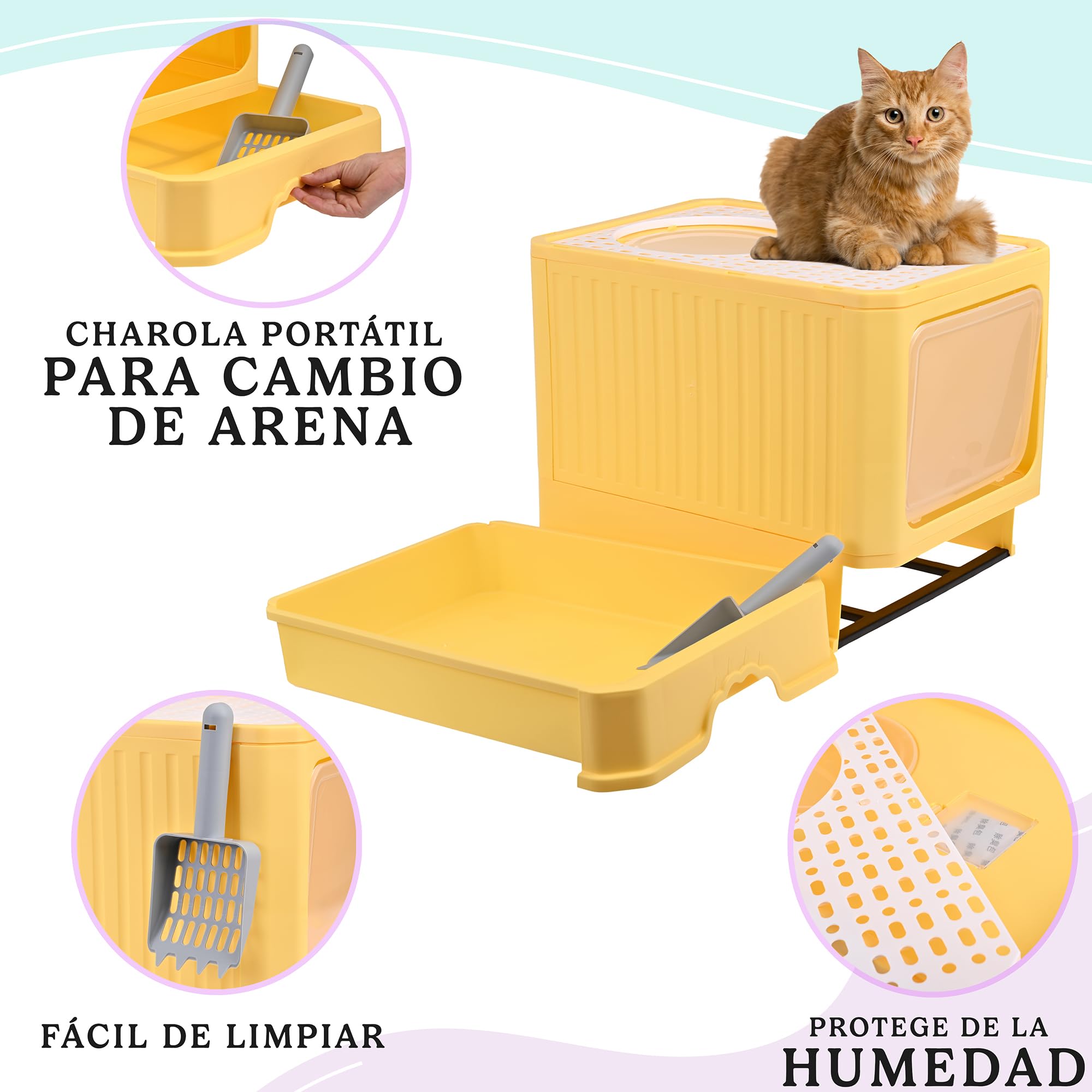 Arenero Automatico Gato Eco Rattan Con Filtro De Carbon 69 X 42 X