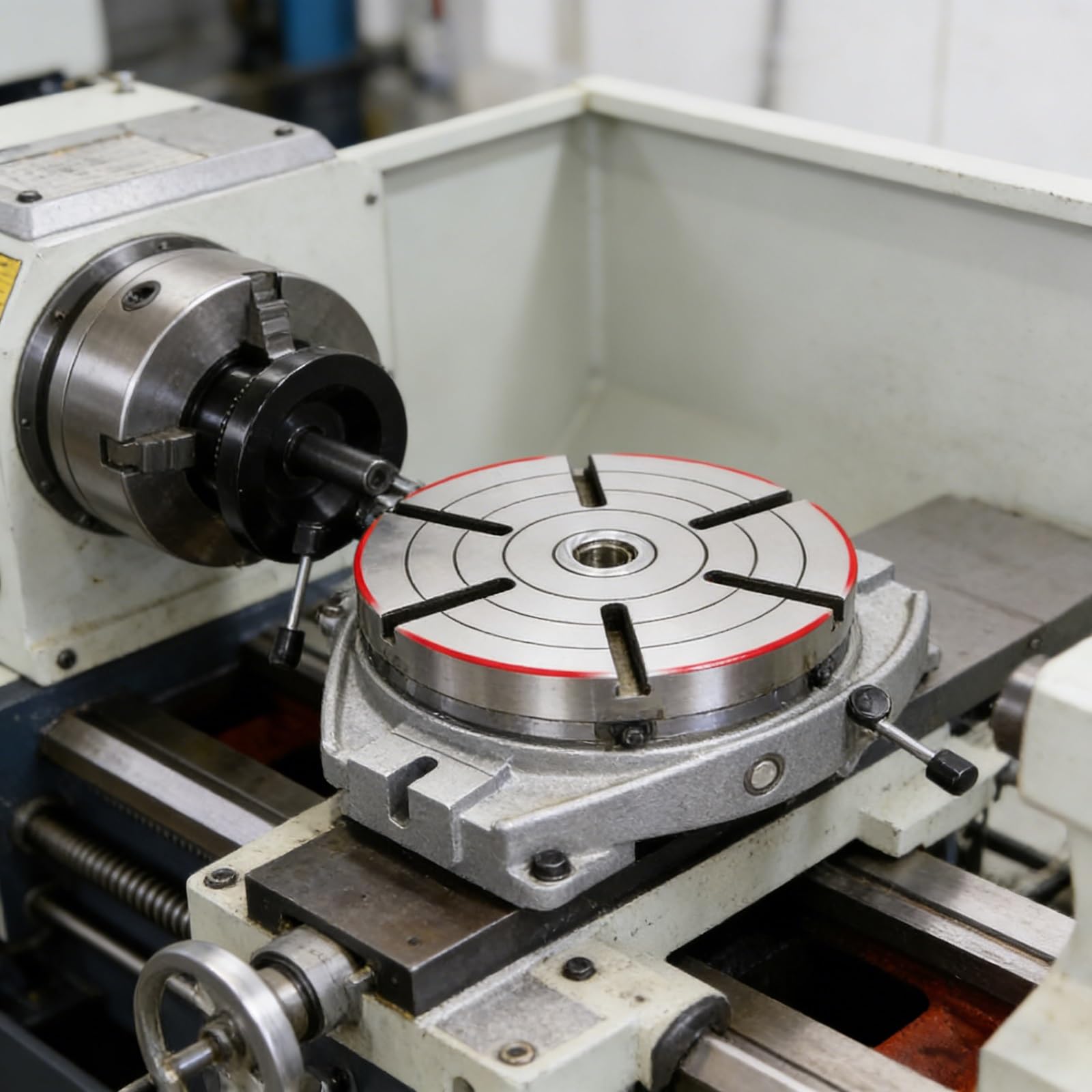 Mesa Rotativa TS160A/TS200A Para Fresadoras, Indexación 360° De Alta Precisión, Para Taladrado O Fresado De Indexación, Mecanizado De Superficies Circulares Y Líneas Rectas(200mm)