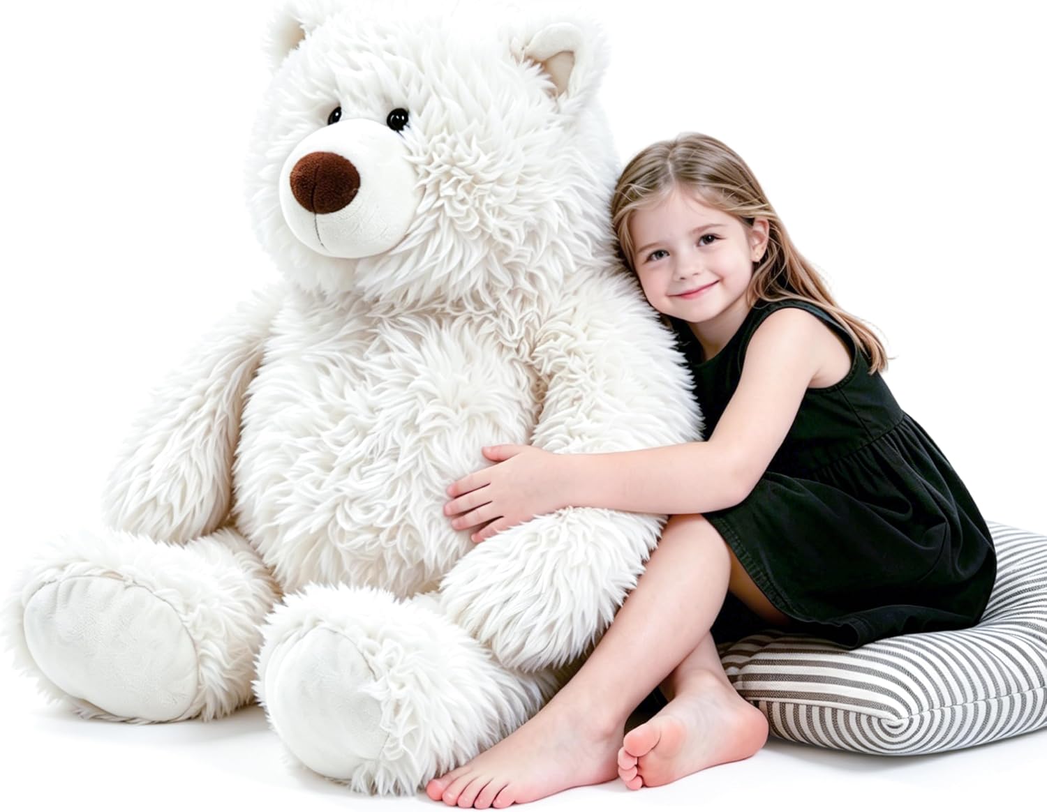 Giant Stuffed Animals Plush 47 inch, Huge Stuffed Bear Plushies, Large Plush Ploar Bear Animal Gift for Kids Boys, Birthday,Valentine,Christmas