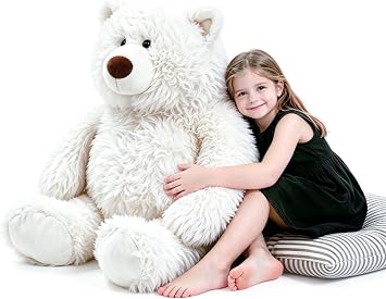 Giant Stuffed Animals Plush 47 inch, Huge Stuffed Bear Plushies, Large Plush Ploar Bear Animal Gift for Kids Boys, Birthday,Valentine,Christmas