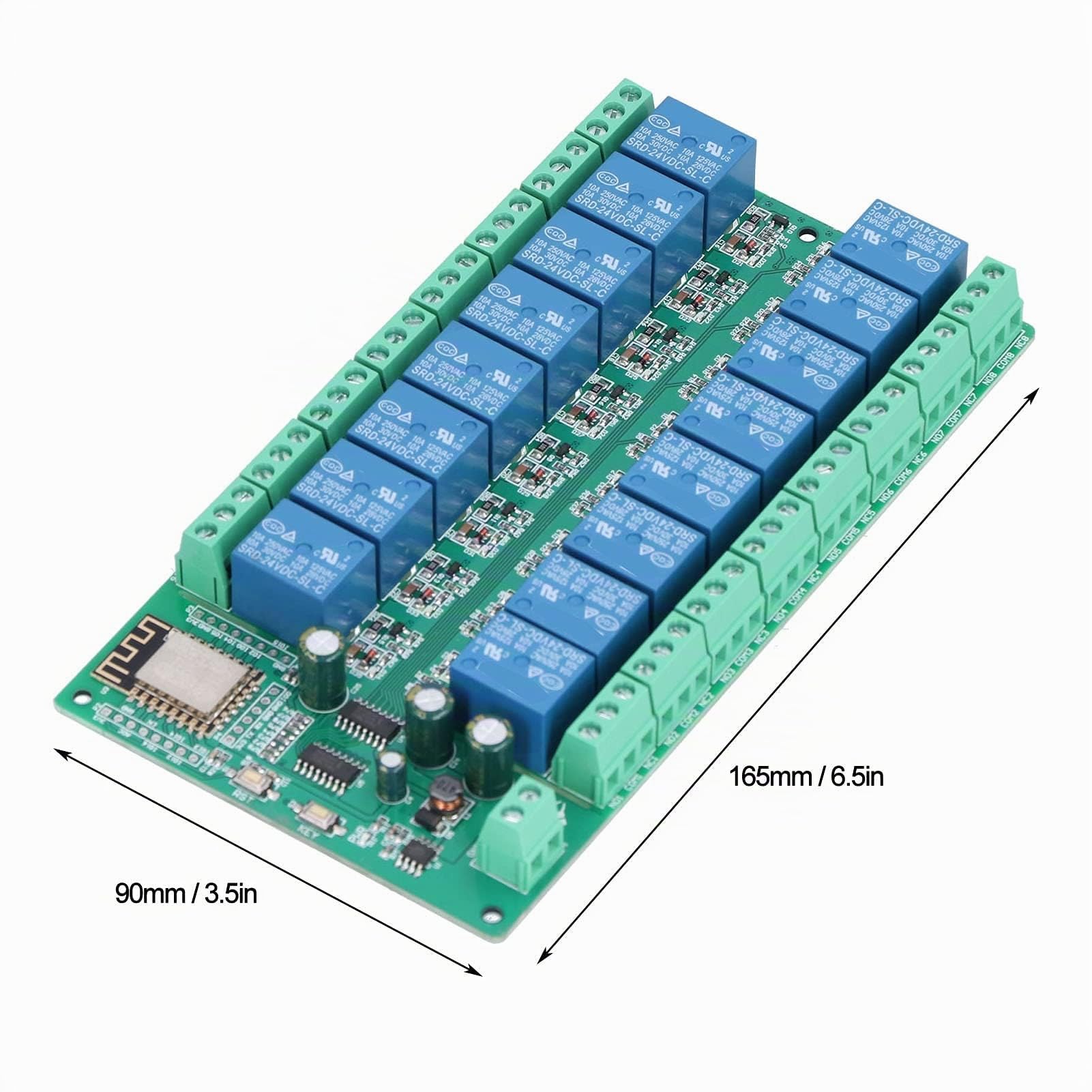 Modulo Relè Scheda di Sviluppo del Telecomando WiFi a 16 Canali DC 24V per lo Sviluppo Secondario ESP8266 Apprendimento del Controllo Wireless della Casa Intelligente