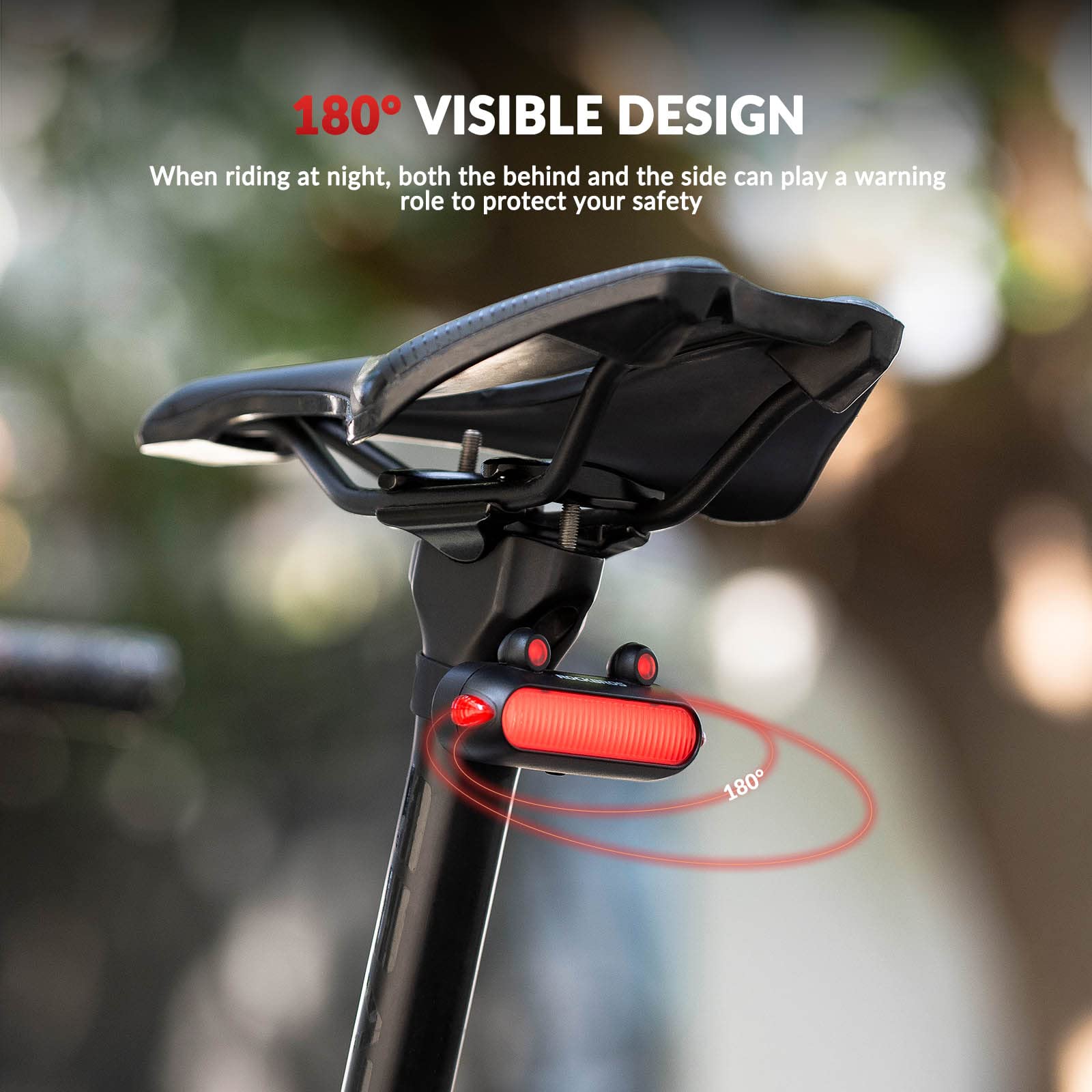 Luce Bici ROCKBROS LED, Set Fanalini Anteriore E Posteriore Mtb Ricaricabile Usb - Foto 9