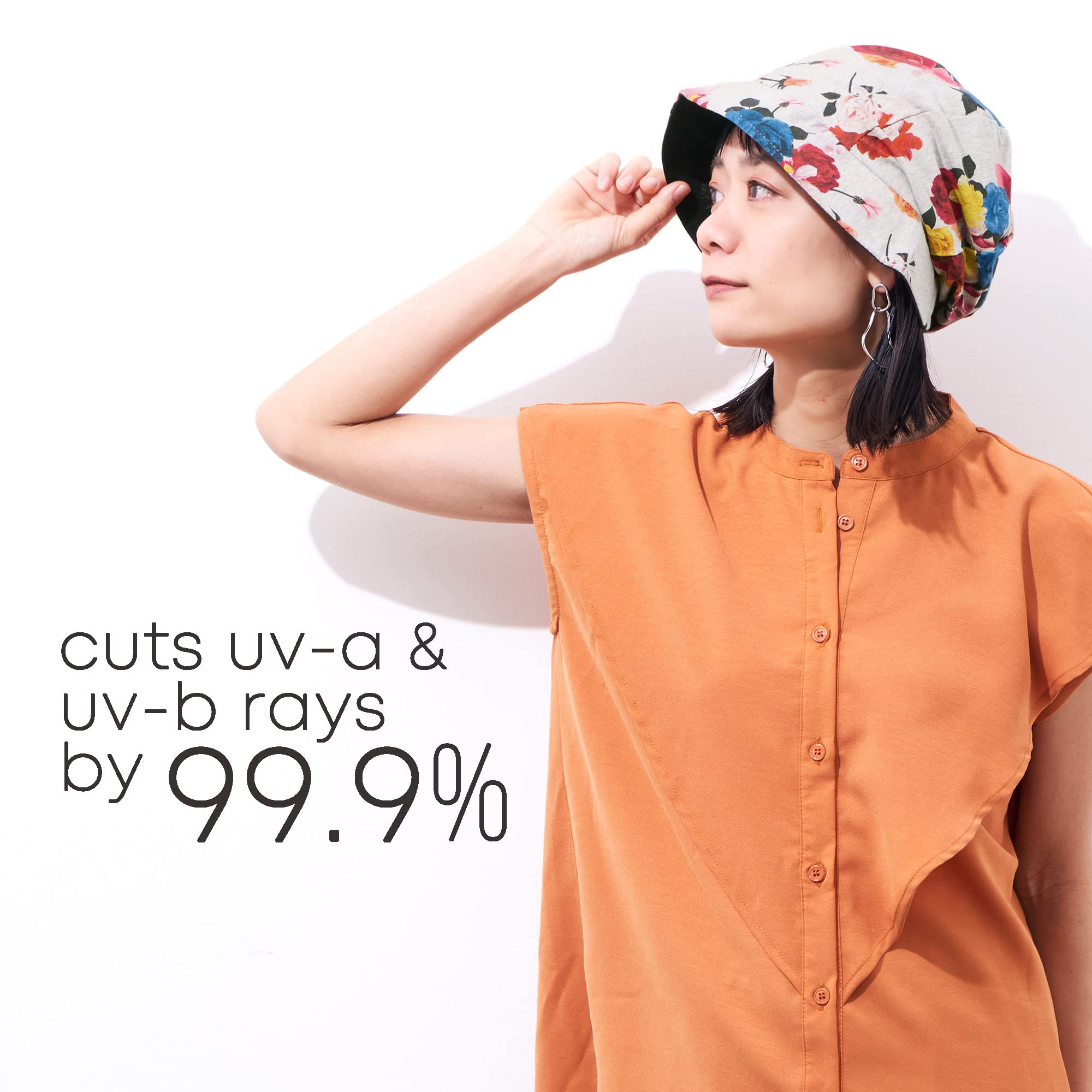 CHARM Cappello Tesa Larga da Sole Donna A Secchiello, Copricapo Chemioterapia Donna Pieghevole, Berretto Cotone Organico Estivo