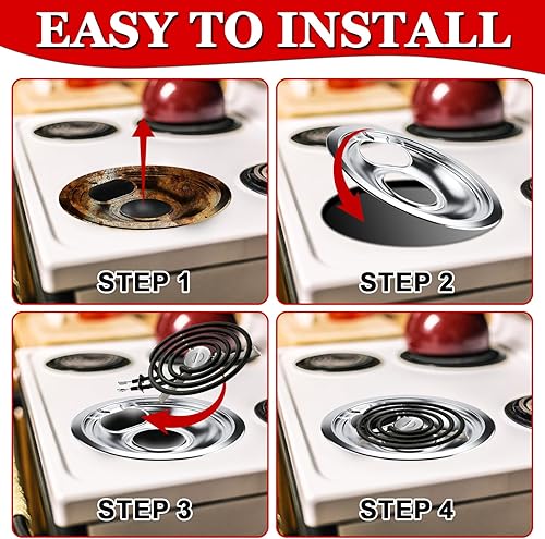 Miniatura 7 de 316048413 316048414 - Sartenes de goteo para estufa eléctrica de Cenipar, compatibles con cocina eléctrica Frigidaire Kenmore, incluye 2 bandejas de