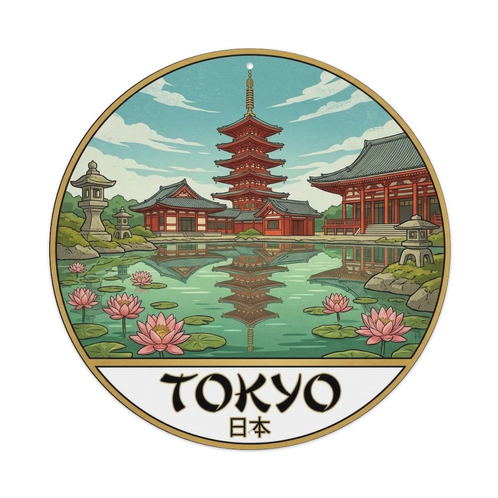 Tokyo Japan Vintage Travel Antique City Explorer Metal Tin Sign