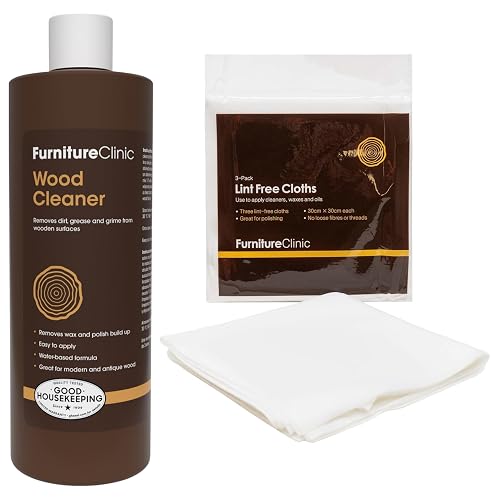 Furniture Clinic Wood Cleaner 17 oz + Lint Free Cotton