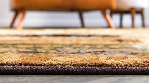 Miniatura 7 de Unique Loom Barista Collection - Alfombra moderna a cuadros, contemporánea, multicapas, Polipropileno, BeigeMarrón