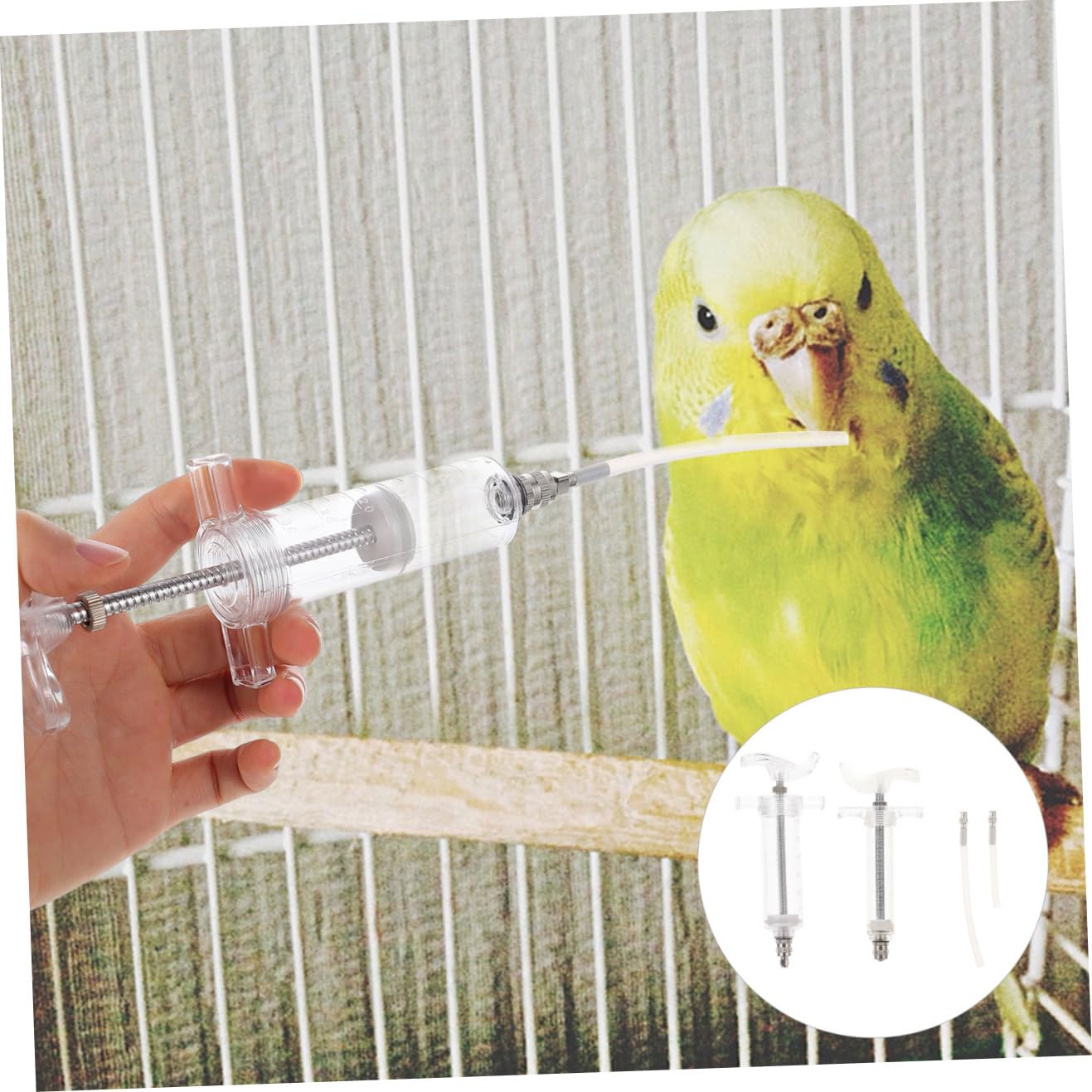 VANZACK 3sets Completo di Accessori per Allevamento Uccelli Siringhe Tubo Flessibile e Guarnizioni per Pappagalli e Cocorite