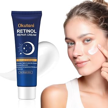 Retinol Cream for Face, Face Moisturizer, Skin Tightening Cream for Face with Collagen and Hyaluronic Acid, Anti-Aging, Firming Skin Care Neck & Decollete for Day & Night, Instant Lift, 1.7 fl oz