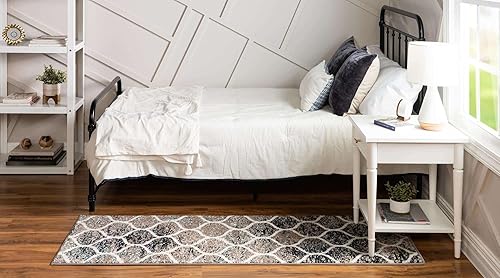 Miniatura 284 de Rugs.com Lattice Frieze Collection Alfombra – 4 x 6 pies, alfombra mediana negra perfecta para salas de estar, comedores grandes, planos abiertos