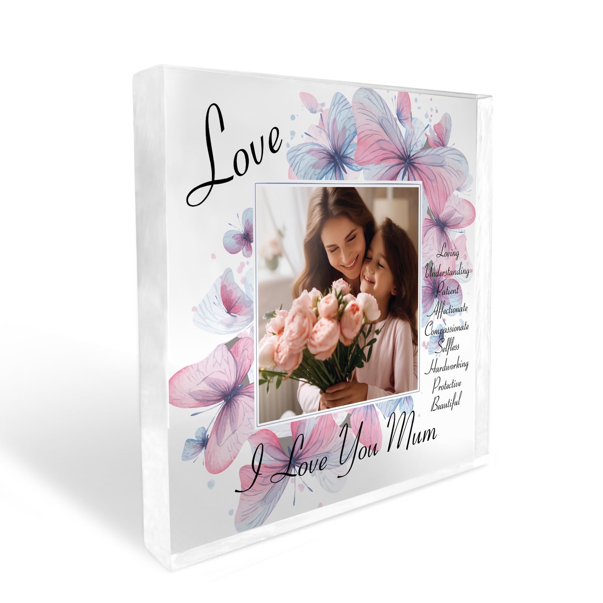 RED OCEAN Personalised Mothers Day Birthday Gift For Mum Photo Block Mother Daughter Gifts Mum Gift From Daughter Thank You Gift For Mum From Daughter Son Keepsake