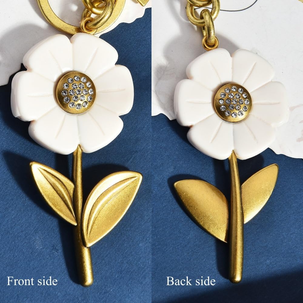 Little Daisy Purse Charm Keychain - Blooming Flower Bag Charms for Handbags - Gifts for Her - Image 5