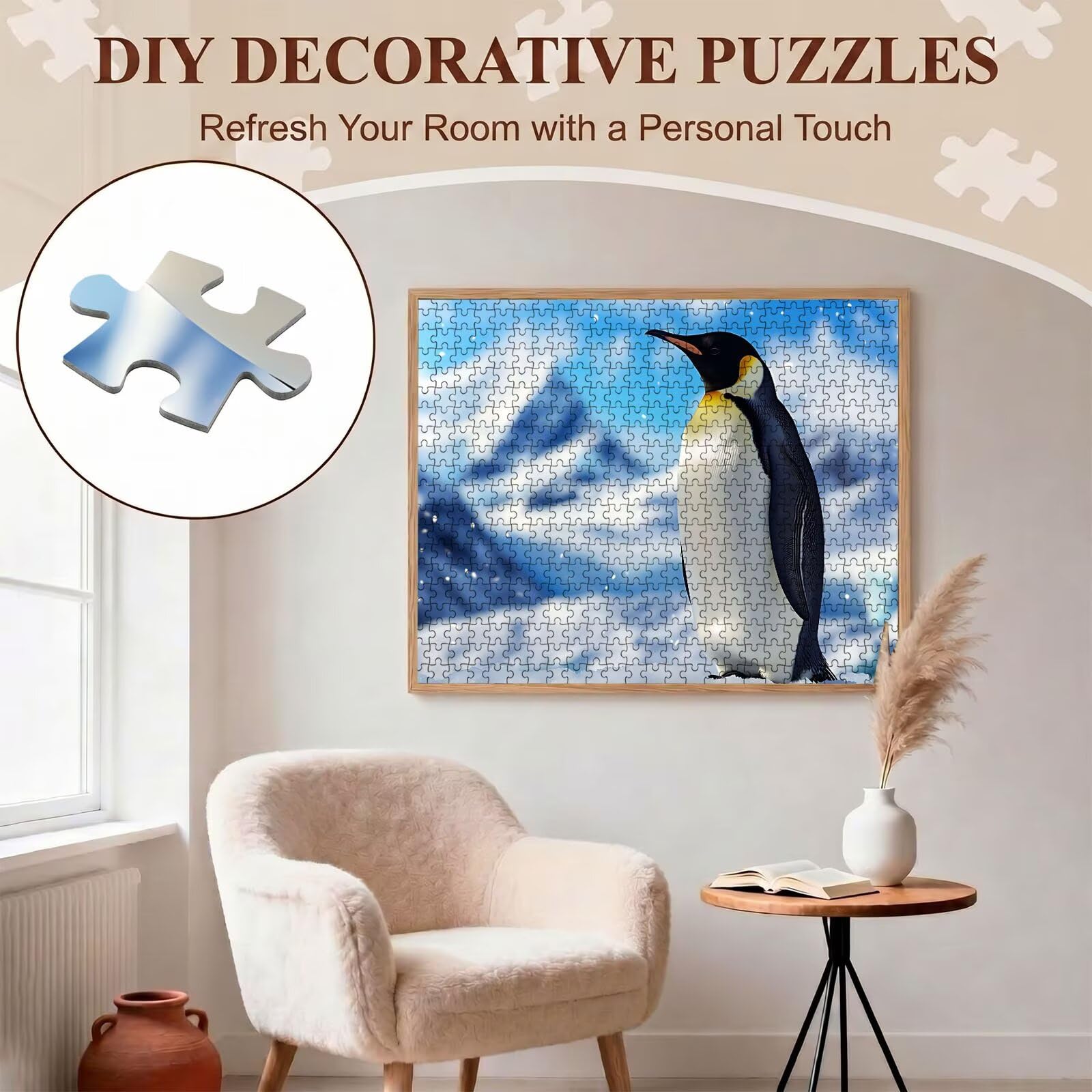 Puzzle 1500 elementów dla dorosłych, trudne wyzwanie puzzle, format 87 x 57 cm, kolorowe drewniane puzzle dla relaksu, rodzinna gra planszowa, niemożliwa klasyczna układanka biznesowa śnieg f0-831